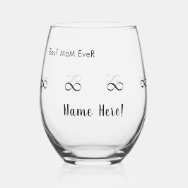 名パーソナライズされた前最高の"無限リングや輪 ステムなしワイングラス