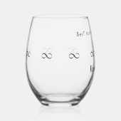 名パーソナライズされた前最高の"無限リングや輪 ステムなしワイングラス (右)