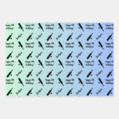 名パーソナライズされた前気持ちスポーツテーマクリケット ラッピングペーパーシート (正面2)