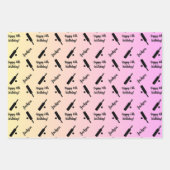 名パーソナライズされた前気持ちスポーツテーマクリケット ラッピングペーパーシート (正面)