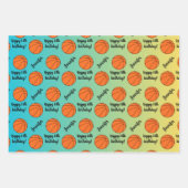 名パーソナライズされた前気持ちスポーツテーマバスケットボール ラッピングペーパーシート (正面3)