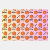 名パーソナライズされた前気持ちスポーツテーマバスケットボール ラッピングペーパーシート (正面)