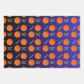 名パーソナライズされた前気持ちスポーツテーマバスケットボール ラッピングペーパーシート (正面2)