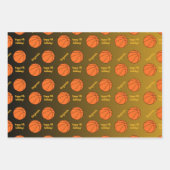 名パーソナライズされた前気持ちスポーツテーマバスケットボール ラッピングペーパーシート (正面)