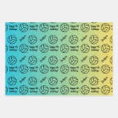 名パーソナライズされた前気持ちスポーツテーマバレーボール ラッピングペーパーシート (正面3)