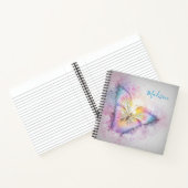 名パーソナライズされた前水彩バタフラカラフルイ ノートブック (内部)