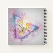 名パーソナライズされた前水彩バタフラカラフルイ ノートブック (裏面)