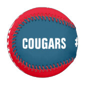 名パーソナライズされた前番号とチームの色のカスタム 野球ボール (正面左)