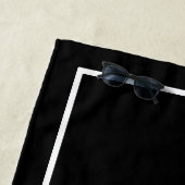 名パーソナライズされた前白黒エレガント ビーチタオル (インサイチュ)