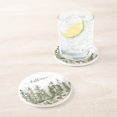 名パーソナライズされた前素朴松の森ピナリー コースター (側面)