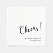 名パーソナライズされた前結婚付きのカクテルナプキン スタンダードカクテルナプキン (正面)