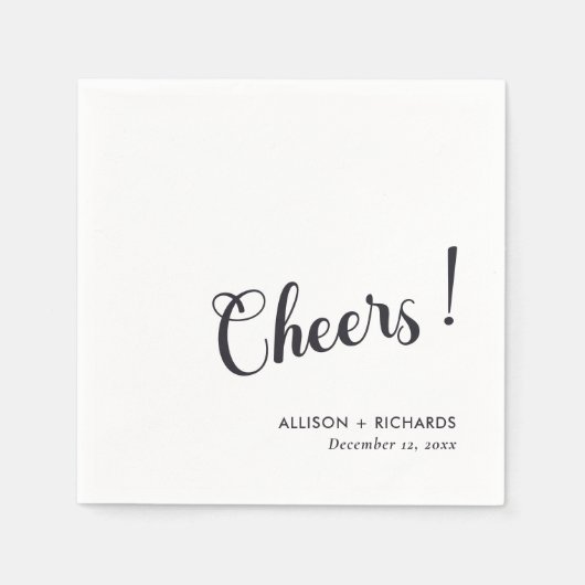 名パーソナライズされた前結婚付きのカクテルナプキン スタンダードカクテルナプキン (正面)