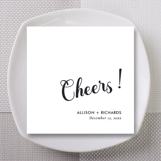 名パーソナライズされた前結婚付きのカクテルナプキン スタンダードカクテルナプキン