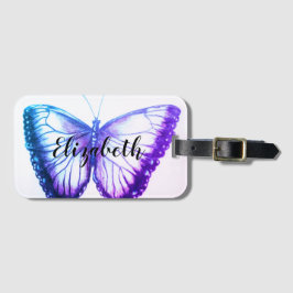 名パーソナライズされた前美しい蝶 ラゲッジタグ