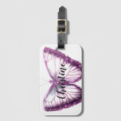 名パーソナライズされた前美しい蝶 ラゲッジタグ (正面縦)