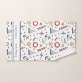 名パーソナライズされた前航海の海 バスタオルセット (ハンドタオル)