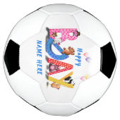名パーソナライズされた前誕生日サッカーボールベアーパーティー サッカーボール (回転)