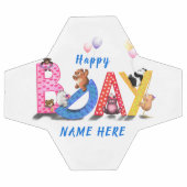 名パーソナライズされた前誕生日サッカーボールベアーパーティー サッカーボール (フラット)