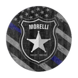 名パーソナライズされた前警察官保安官警察官旗 カッティングボード