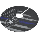 名パーソナライズされた前警察官保安官警察官旗 ブラッシュドポリエステルツリースカート (アングル)