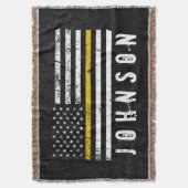 名パーソナライズされた前警察派遣フラグ スローブランケット (正面縦)