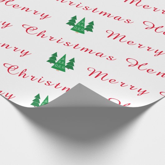 名パーソナライズされた前赤と白・クリスマス ラッピングペーパー (角)