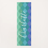 名パーソナライズされた前鮮やか緑Calm Zen ヨガマット (正面)