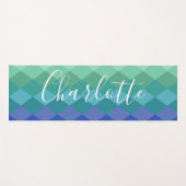 名パーソナライズされた前鮮やか緑Calm Zen ヨガマット (正面(横))