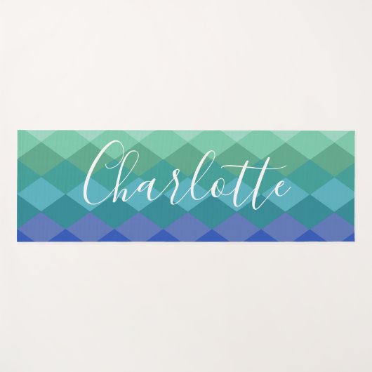 名パーソナライズされた前鮮やか緑Calm Zen ヨガマット (正面(横))