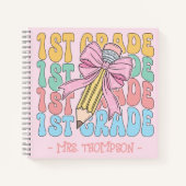 名パーソナライズされた前1等級先生カスタム ノートブック (正面)