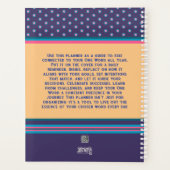 名パーソナライズされた前1語のかわいらしフローラストライプ プランナー手帳 (裏面)