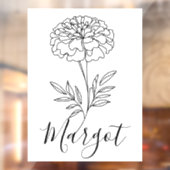 名パーソナライズされた前10月マリゴールド誕生花 ウィンドウサイン (シート2)