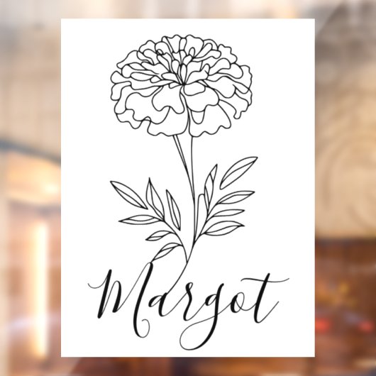 名パーソナライズされた前10月マリゴールド誕生花 ウィンドウサイン (シート2)