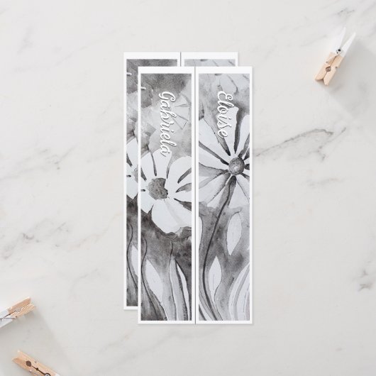 名パーソナライズされた前2つお洒落のブックマーク (正面/裏面インサイチュ)