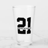 名パーソナライズされた前21歳の誕生日モダン タンブラーグラス (正面)