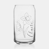 名パーソナライズされた前3月水仙誕生花 ガラス缶 (裏面)