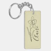 名パーソナライズされた前3月水仙誕生花 キーホルダー (正面左)