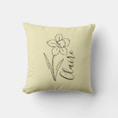 名パーソナライズされた前3月水仙誕生花 クッション (正面)