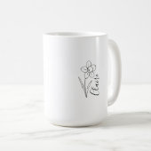 名パーソナライズされた前3月水仙誕生花 コーヒーマグカップ (正面右)