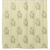 名パーソナライズされた前3月水仙誕生花 シャワーカーテン (正面)