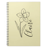 名パーソナライズされた前3月水仙誕生花 ノートブック (正面)