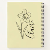 名パーソナライズされた前3月水仙誕生花 ノートブック (裏面)