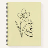 名パーソナライズされた前3月水仙誕生花 ノートブック (正面)