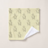 名パーソナライズされた前3月水仙誕生花 バスタオルセット (ウォッシュタオル)