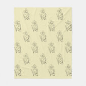 名パーソナライズされた前3月水仙誕生花 フリースブランケット (正面)