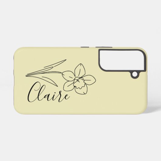 名パーソナライズされた前3月水仙誕生花 SAMSUNG GALAXYケース (裏面横)