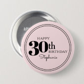 名パーソナライズされた前30歳おめでとう 缶バッジ (正面&裏面)