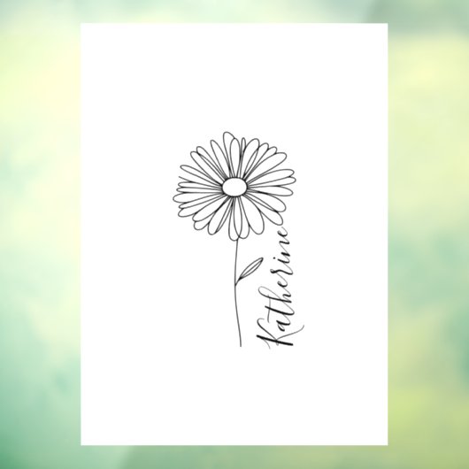名パーソナライズされた前4月デイジー誕生花 ウィンドウサイン (シート3)