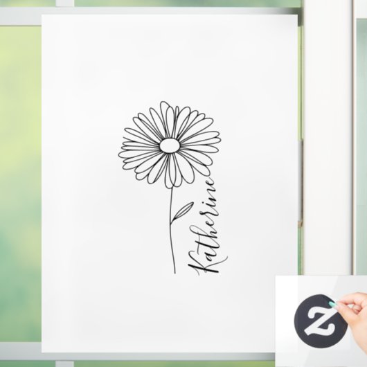 名パーソナライズされた前4月デイジー誕生花 ウィンドウサイン (ホーム)