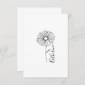 名パーソナライズされた前4月デイジー誕生花 サンキューカード (正面/裏面)